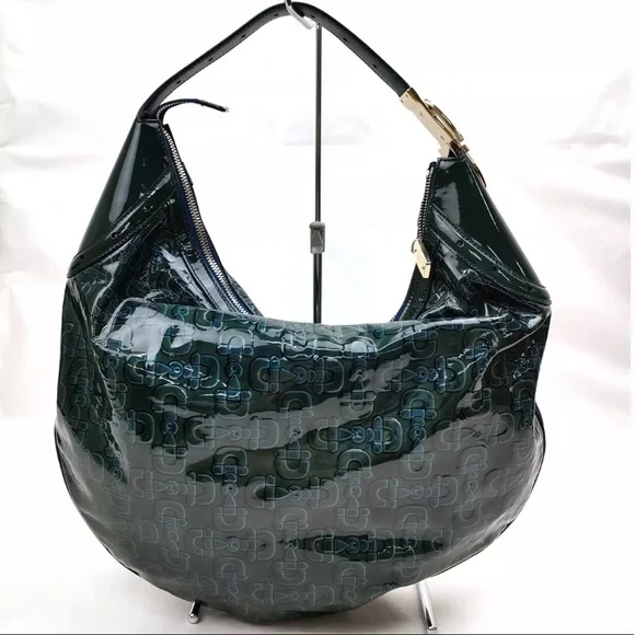 Gucci Dark Green Patent Leather Hobo Bag - Picture 1 of 9